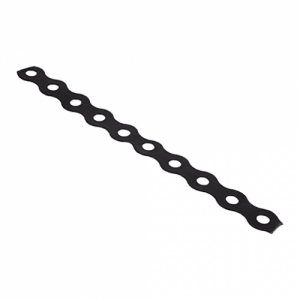 BAND Black PVC Covered Mild Steel All Round Fixing Band With Pre-Drilled Holes Width: 12mm | Length: 10m