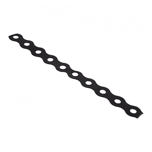 BAND Black PVC Covered Mild Steel All Round Fixing Band With Pre-Drilled Holes Width: 12mm | Length: 10m