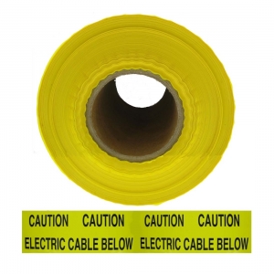 WT Yellow/Black Underground Warning Tape Marked CAUTION ELECTRIC CABLE BELOW Length: 365m | Width: 150mm