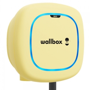 Wallbox PLP2-M-2-2-F-00D Pulsar Max 7.4kW 32A 1Ph 230V AC Single Gun Tethered EV Wall Charger With Inbuilt Earth Protection & 7m Type 2 Charging Cable + Gun IP55 Yellow