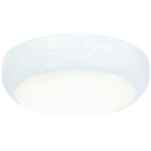 Ansell Lighting ADIS1/1 Disco Evo White All Polycarbonate Wattage Selectable CCT LED Bulkhead With 3 Colour Selectable LEDs & Opal Diffuser IP65 4W/7W 480-950Lm 240V DiaØ: 275mm | Proj: 80mm