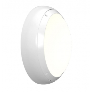 Ansell Lighting AVIL/1/W Vision White All Polycarbonate Round Wattage Selectable CCT LED Bulkhead With 2 Colour Selectable LEDs & Opal Diffuser IP65 9W/17W 1300-2100Lm 250V DiaØ: 350mm | Proj: 125mm