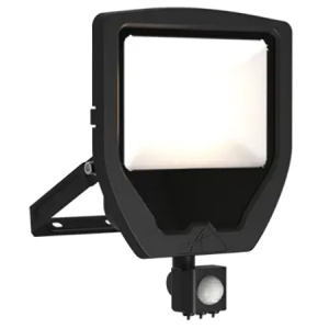 Ansell Lighting ACAE50/1/CW/B/PIR Calinor Evo 50W/240V 5400Lm IP65 LED Floodlight With PIR Sensor & Cool White LEDs Black Polycarbonate + Toughened Microprism Glass Lens