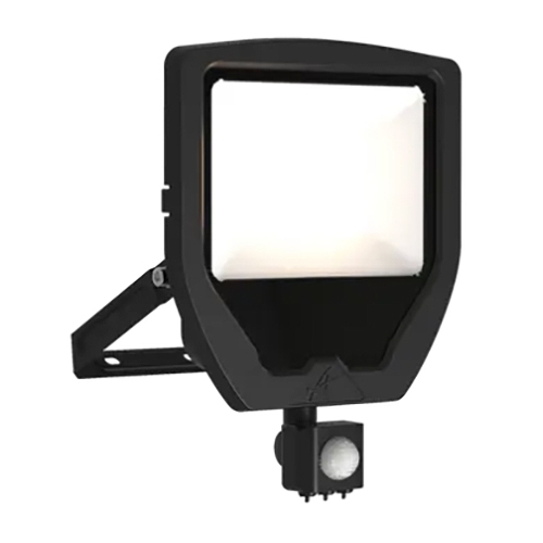 Ansell Lighting ACAE50/1/CW/B/PIR Calinor Evo 50W/240V 5400Lm IP65 LED Floodlight With PIR Sensor & Cool White LEDs Black Polycarbonate + Toughened Microprism Glass Lens