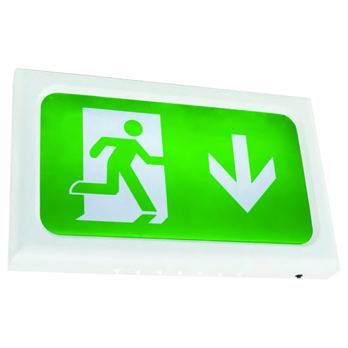 Ansell Lighting AENC/1/W Encore 32W/240V Slimline LED Emergency Exit Sign With 2 Colour Selectable LEDs & Legends & Lithium Battery Backup White Body