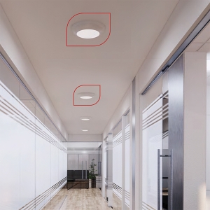 Ansell Lighting ADIS2/1/SM3 Disco Evo White All Polycarbonate Self-Test Emergency Wattage Selectable CCT LED Bulkhead With 3 Colour Selectable LEDs & Opal Diffuser IP65 9W/16W 1200-2300Lm 240V DiaØ: 325mm | Proj: 80mm