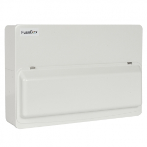 Fusebox F2014MX White Metal 18th Edition 14 Way Surge Protected Switch Isolator Consumer Unit With 100A Isolator & Type 2 Surge Protection Device