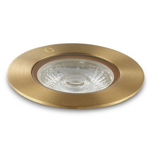Collingwood Lighting GL040AWBX30 Antique Brass LED Ground Light With 40° Beam Angle & Warm White (3000K) LED IP68 2.2/4.6W 300-520Lm DiaØ : 76mm