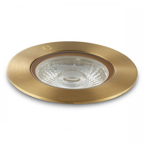 Collingwood Lighting GL040AWBX30 Antique Brass LED Ground Light With 40° Beam Angle & Warm White (3000K) LED IP68 2.2/4.6W 300-520Lm DiaØ : 76mm