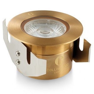 Collingwood Lighting GL040AWBX27 Antique Brass LED Ground Light With 40° Beam Angle & Extra Warm White (2700K) LED IP68 2.2/4.6W 290-515Lm DiaØ : 76mm