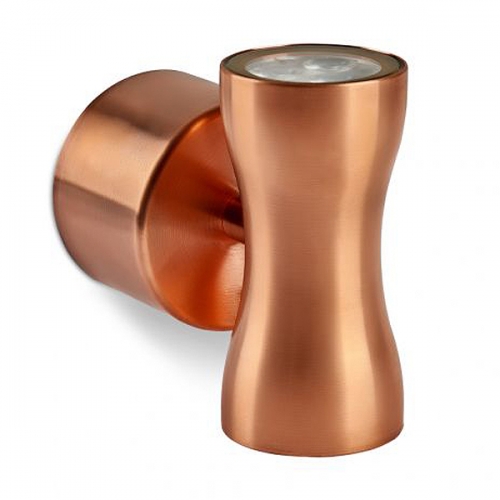Collingwood Lighting WL070CNBM30 Copper Straight-To-Mains LED Up/Down Wall Light With Warm White (3000K) LED IP67 5.1W 550Lm 240V Height: 120mm | Proj: 128mm