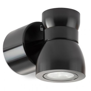 Collingwood Lighting WL075BNBM27 Black Straight-To-Mains LED Wall Light With Extra Warm White (2700K) LED IP65 5.7W 515Lm 240V Height: 104mm | Proj: 144mm