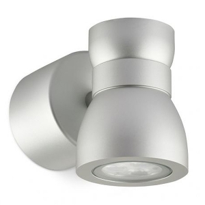 Collingwood Lighting WL075SNBM27 Silver Straight-To-Mains LED Wall Light With Extra Warm White (2700K) LED IP65 5.7W 515Lm 240V Height: 104mm | Proj: 144mm