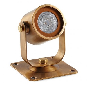 Collingwood Lighting UL010AWW Antique Brass Adjustable Universal LED Feature Light With Warm White (3000K) LED IP68 3W 95Lm