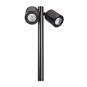 Collingwood Lighting SL230BWBM30 Black Round Mains Voltage Twin Pole LED Spike Light With Warm White (3000K) LEDs IP65 11.4W 1040Lm DiaØ : 62.5mm | Width: 160mm | Height: 845mm