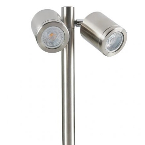 Collingwood Lighting SL230DWBM30 Stainless Steel Round Mains Voltage Twin Pole LED Spike Light With Warm White (3000K) LEDs IP65 11.4W 1040Lm DiaØ : 62.5mm | Width: 160mm | Height: 845mm