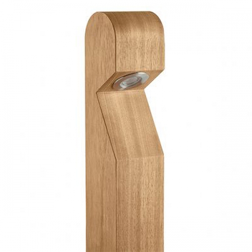 Collingwood Lighting BL01DIB30 Iroko Wood Domed LED Bollard With Single Warm White (3000K) LED & Base Cable Entry IP65 1W 75Lm Length: 95mm | Width: 95mm | Height: 1000mm