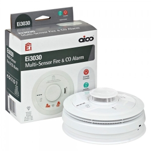 Aico EI3030 Multi-Sensor Optical, Heat & Carbon Monoxide Alarm With Battery Backup