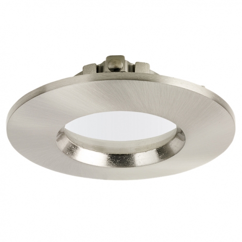 Aurora Lighting EN-BZF93SN EFDPro Satin Nickel Aluminium Fixed IP65 Bezel For EN-DLM981X GU10 Fire-Rated Downlight DiaØ: 90mm