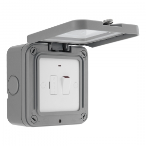 BG Electrical WP53 Nexus Storm Grey Double Pole Switched Fused Connection Unit With Neon & Weatherproof Enclosure IP66 13A