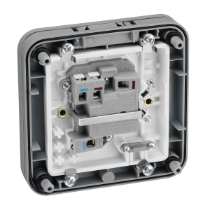 BG Electrical WP53 Nexus Storm Grey Double Pole Switched Fused Connection Unit With Neon & Weatherproof Enclosure IP66 13A