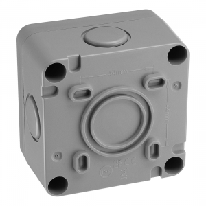 BG Electrical WP42 Nexus Storm Grey 2 Gang 2 Way Single Pole Switch With Neon & Weatherproof Enclosure IP66 20Ax