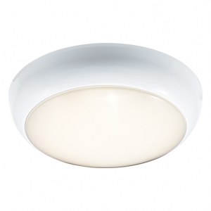 Ansell Lighting ADIS1/1/M3 Disco Evo White All Polycarbonate Emergency Wattage Selectable CCT LED Bulkhead With 3 Colour Selectable LEDs & Opal Diffuser IP65 4W/7W 480-950Lm 240V DiaØ: 275mm | Proj: 80mm