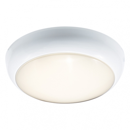 Ansell Lighting ADIS1/1/M3 Disco Evo White All Polycarbonate Emergency Wattage Selectable CCT LED Bulkhead With 3 Colour Selectable LEDs & Opal Diffuser IP65 4W/7W 480-950Lm 240V DiaØ: 275mm | Proj: 80mm