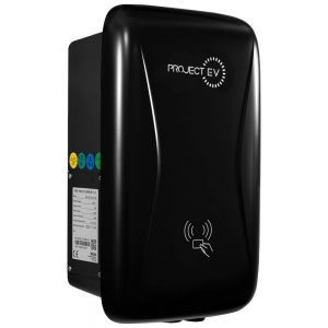 Project-EV NOVO-EVA-22S-SE Novo 22kW 32A 3Ph 400V AC Untethered EV Charger With With Pro Earth Protection & RFID + Card Black
