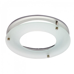 Ansell Lighting AGPL/DG3/W Galaxy White Trim Bezel With Frosted Glass Halo & Open Centre For Galaxy Commercial Downlights