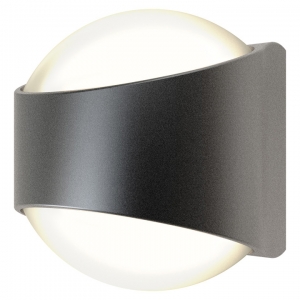 Ansell Lighting AMISACU/GR/CW Misano Curve Graphite LED Bi-Directional Wall Light With Opal Diffuser & Cool White LEDs IP65 11W 1100Lm 240V