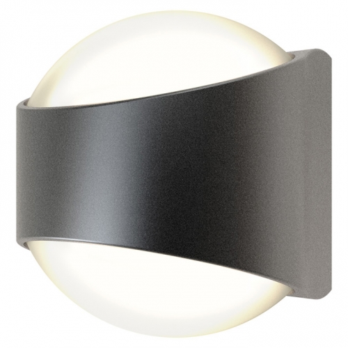 Ansell Lighting AMISACU/GR/WW Misano Curve Graphite LED Bi-Directional Wall Light With Opal Diffuser & Warm White LEDs IP65 11W 1100Lm 240V