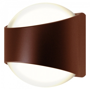 Ansell Lighting AMISACU/RU/WW Misano Curve Rust LED Bi-Directional Wall Light With Opal Diffuser & Warm White LEDs IP65 11W 1100Lm 240V