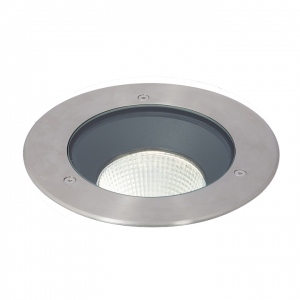 Ansell Lighting ATURWOLED/175/WW Turlock Stainless Steel 175mm Diameter Fixed LED Driveover Light With Warm White LEDs & Installation Housing IP67 8W 780Lm 240V