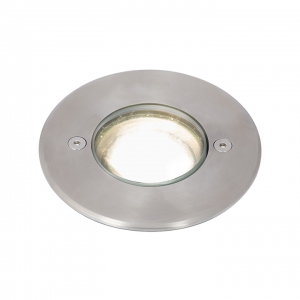Ansell Lighting ATURWOLED/95/WW Turlock Stainless Steel 95mm Diameter Fixed LED Driveover Light With Warm White LEDs & Installation Housing IP67 4W 300Lm 240V