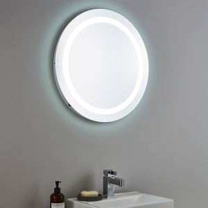 Forum Lighting SPA-35706 Nyx Mirrored Glass 600mm Diameter Illuminated LED Bathroom Mirror Light With Touch Sensor Switch & Daylight White LEDs IP44 12W 1690Lm 240V