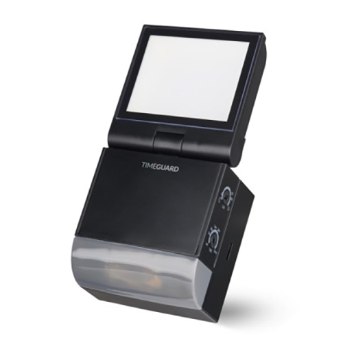 Timeguard LED100PIRBP 240V/8.5W/IP55 Black LED Security Floodlight with PIR, Adjustable Head, Cool White LEDs & Fast-Fix Pin Connection