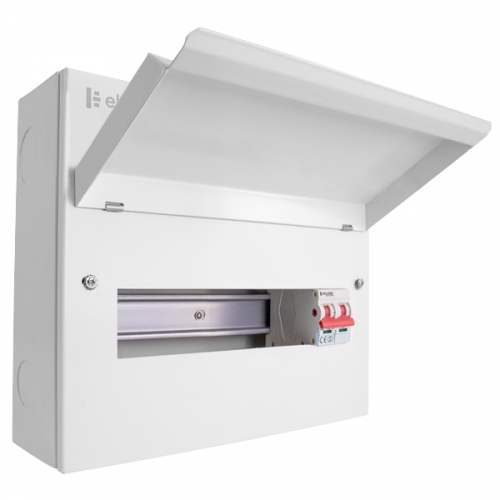 Scolmore CUEB12MS10 Elucian 12 Way 18th Edition Main Switch Consumer Unit With 100A Isolator - 10 Free Ways