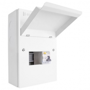Scolmore GUEB580RCD3 Elucian 5 Way Garage Consumer Unit With 80A 30mA RCD Isolator - 3 Free Ways