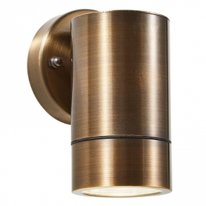 Forum Lighting ZN-41101-BRNZ Brac Bronze Tubular Down Wall Light With Clear Glass Diffuser - Requires Lamp IP54 7W GU10 LED 240V
