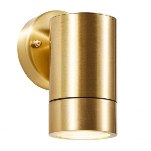 Forum Lighting ZN-41101-RBRS Brac Brass Tubular Down Wall Light With Clear Glass Diffuser - Requires Lamp IP54 7W GU10 LED 240V