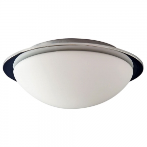 Forum Lighting SPA-41694-CHR Opie Chrome 300mm Diameter Flush LED Dome Ceiling Light With Opal Diffuser & Cool White LEDs IP44 12W 900Lm 240V