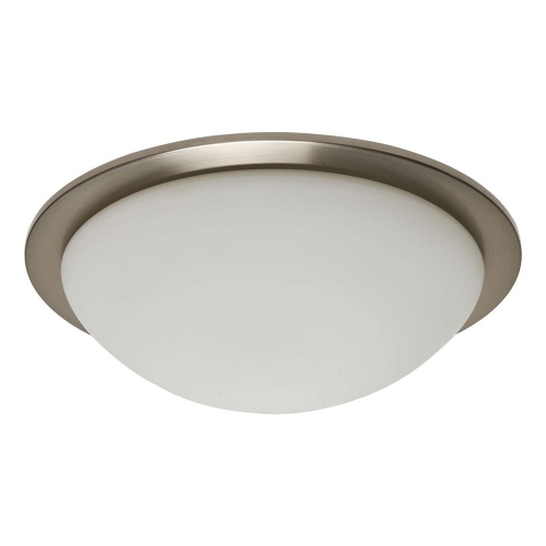 Forum Lighting SPA-41694-SNIC Opie Satin Nickel 300mm Diameter Flush LED Dome Ceiling Light With Opal Diffuser & Cool White LEDs IP44 12W 900Lm 240V