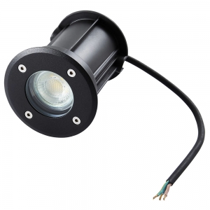 Forum Lighting ZN-20965-BLK Pan Black 100mm Diameter GU10 Drive Over Light With Clear Toughened Glass Diffuser - Requires Lamp IP65 7W GU10 LED 240V