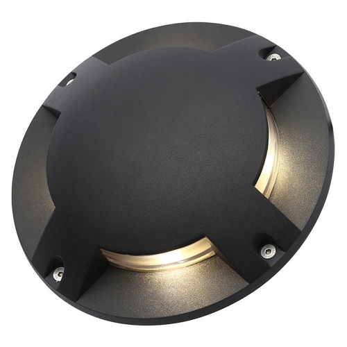 Forum Lighting ZN-29997-BLK Scout Black 210mm Diameter 4-Aperture Surface Mount LED Ground Light With Cool White LEDs IP67 4W 160Lm 240V
