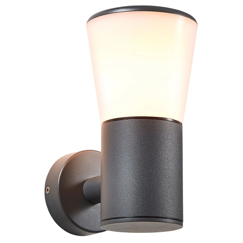 Forum Lighting ZN-39171-ANTH Gamma Antharacite Outdoor Wall Light With Opal Polycarbonate Diffuser - Requires Lamp IP44 10W ES GLS LED 240V