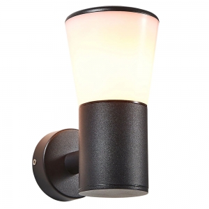 Forum Lighting ZN-39171-BLK Gamma Black Outdoor Wall Light With Opal Polycarbonate Diffuser - Requires Lamp IP44 10W ES GLS LED 240V