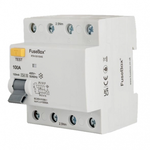 Fusebox RTA0630304 4 Module Four Pole Type A RCD - Requires Incomer Connection Kit For Commercial Installations 63A 30mA