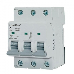 Fusebox MT10C063 3 Module Single Pole C Curve Miniature Circuit Breaker MCB - For Commercial Installations 6A 10kA