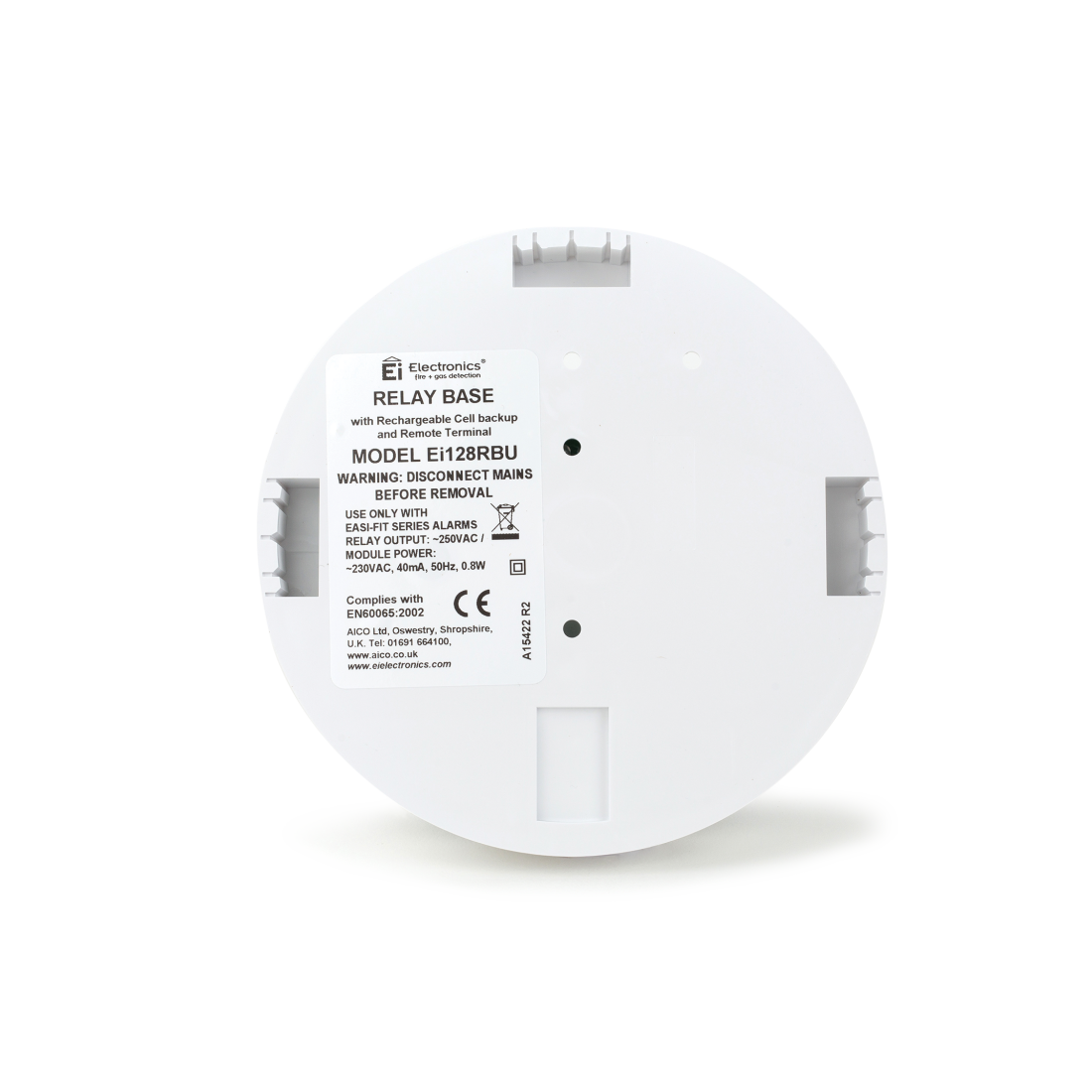 Aico EI128RBU White Surface Mount Hard Wired Relay Base With Lithium